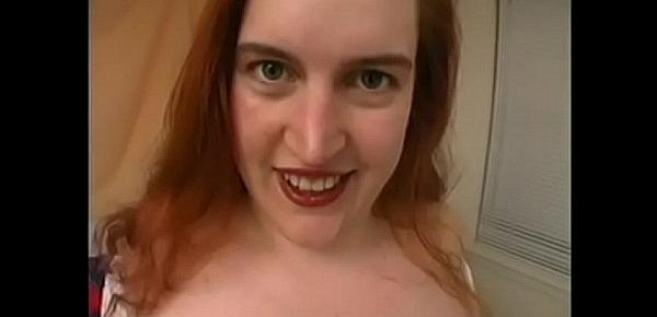  Thick red head slut with huge awesome tits gets fucked